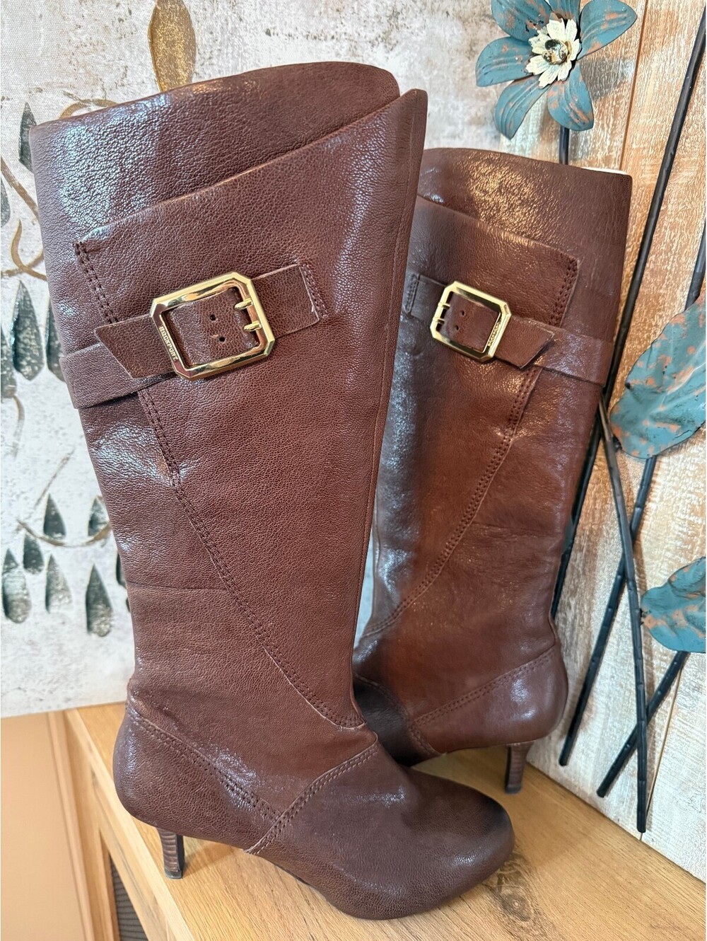 Rockport Women’s 7.5 Brown Leather Knee High Boots w/ Heels